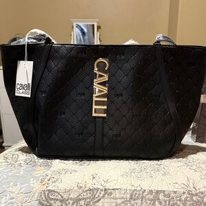 Cavalli Class Black and Gold Tote